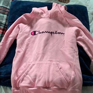 Kids pink champion hoodie